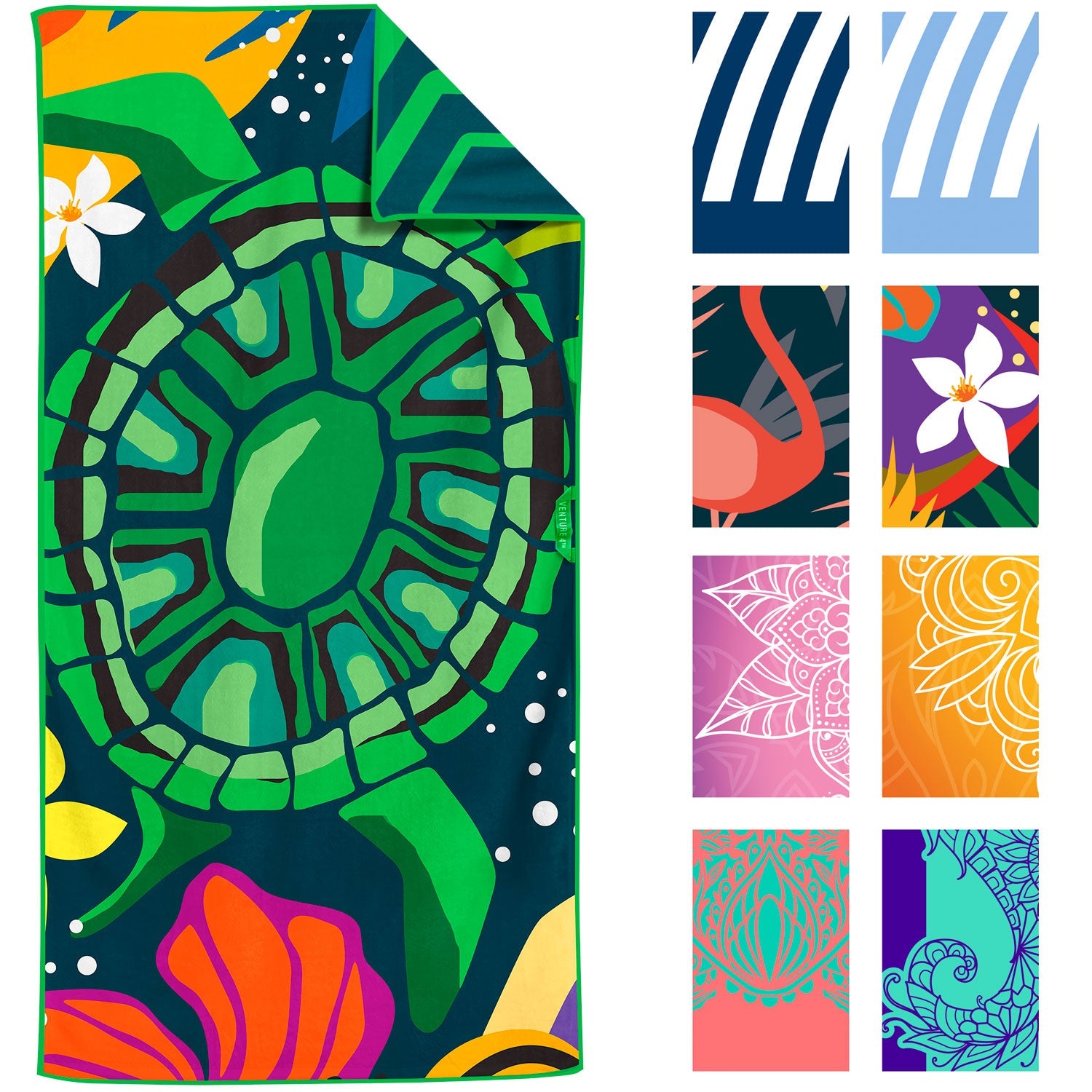 VENTURE 4TH Oversized Microfiber Beach Towel | 78"x35" | Quick-Dry | 31 Designs - Niksstuff