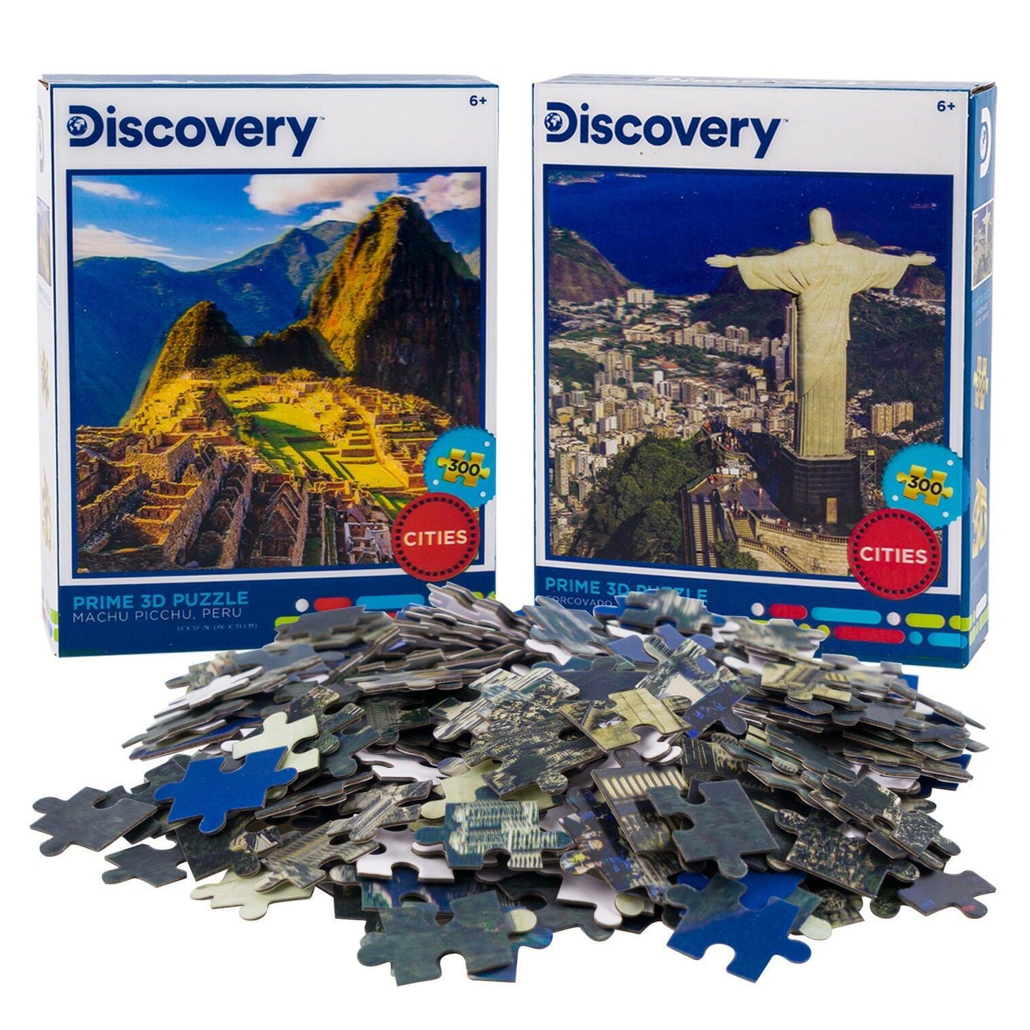 Machu Picchu & Rio 3D Lenticular Jigsaw Puzzle Set | 2 x 300 Pieces | 18"x12" | Ages 6+ - Niksstuff