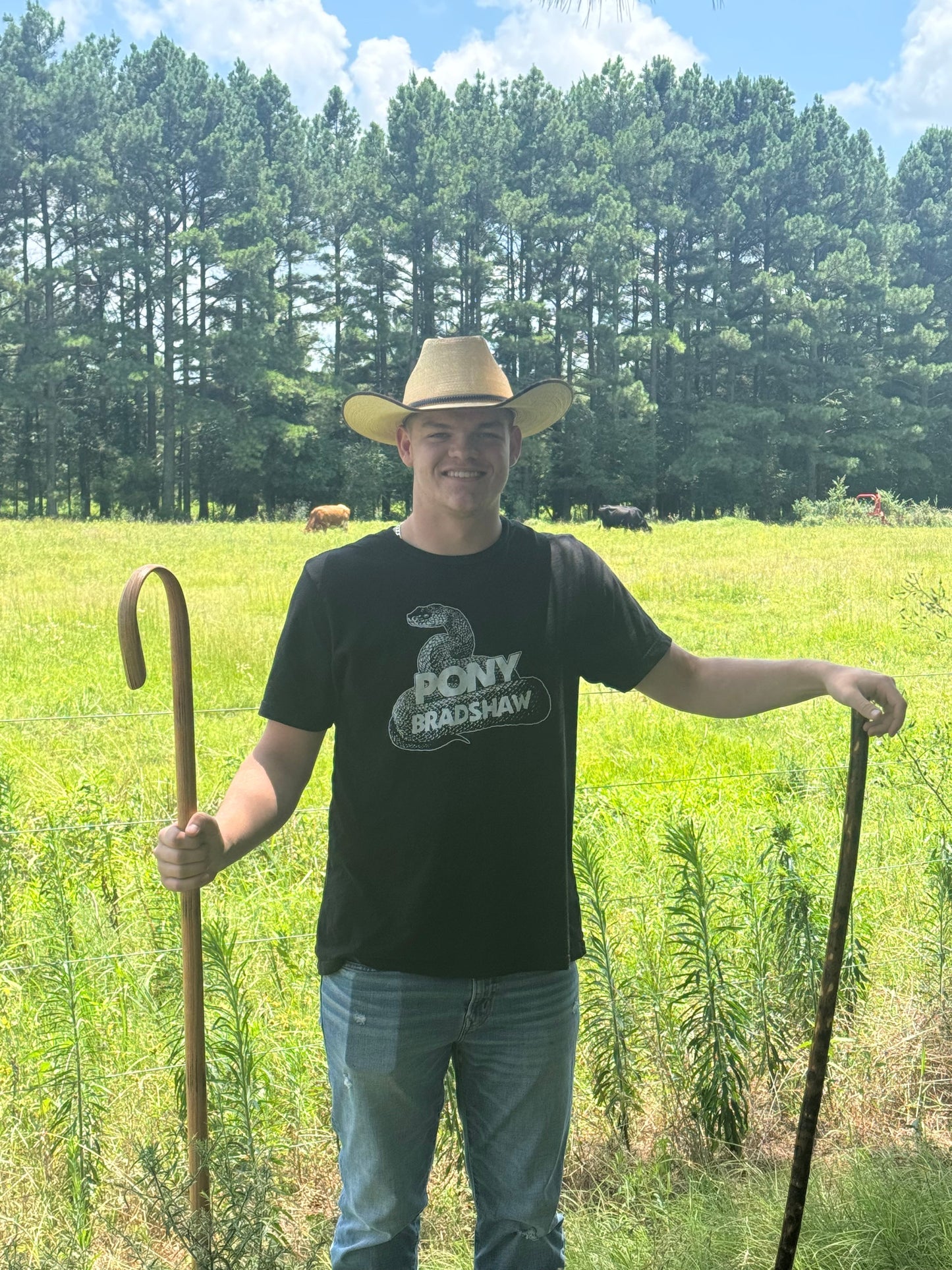 Handmade Ozark Hardwood Hiking Stick | 36”–72” | Oak or Hickory | Made in USA | Parker Homestead
