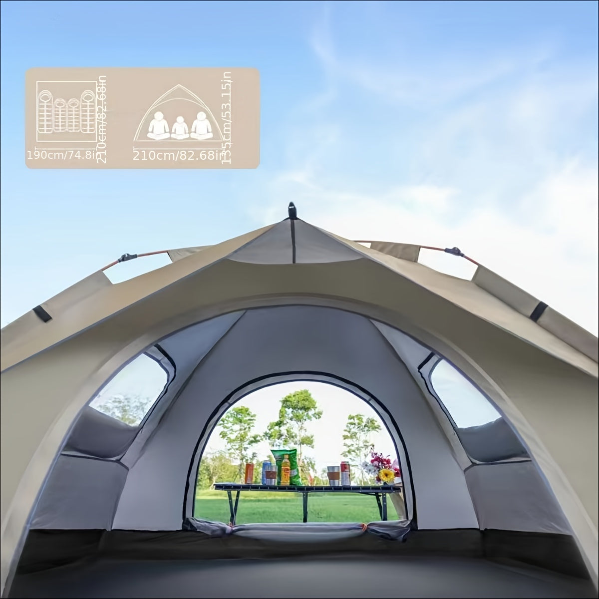 Instant Pop-Up Camping Tent | 1–4 Person | Waterproof | Quick Setup | 3-Season - Niksstuff