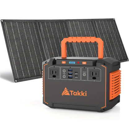 300W Portable Power Station | Solar Generator with Foldable Solar Panel | Camping & Emergency Backup
