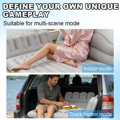 Inflatable Car Backseat Mattress | SUV Air Bed with Pump, Pillows & Storage Bag | Gray or Black