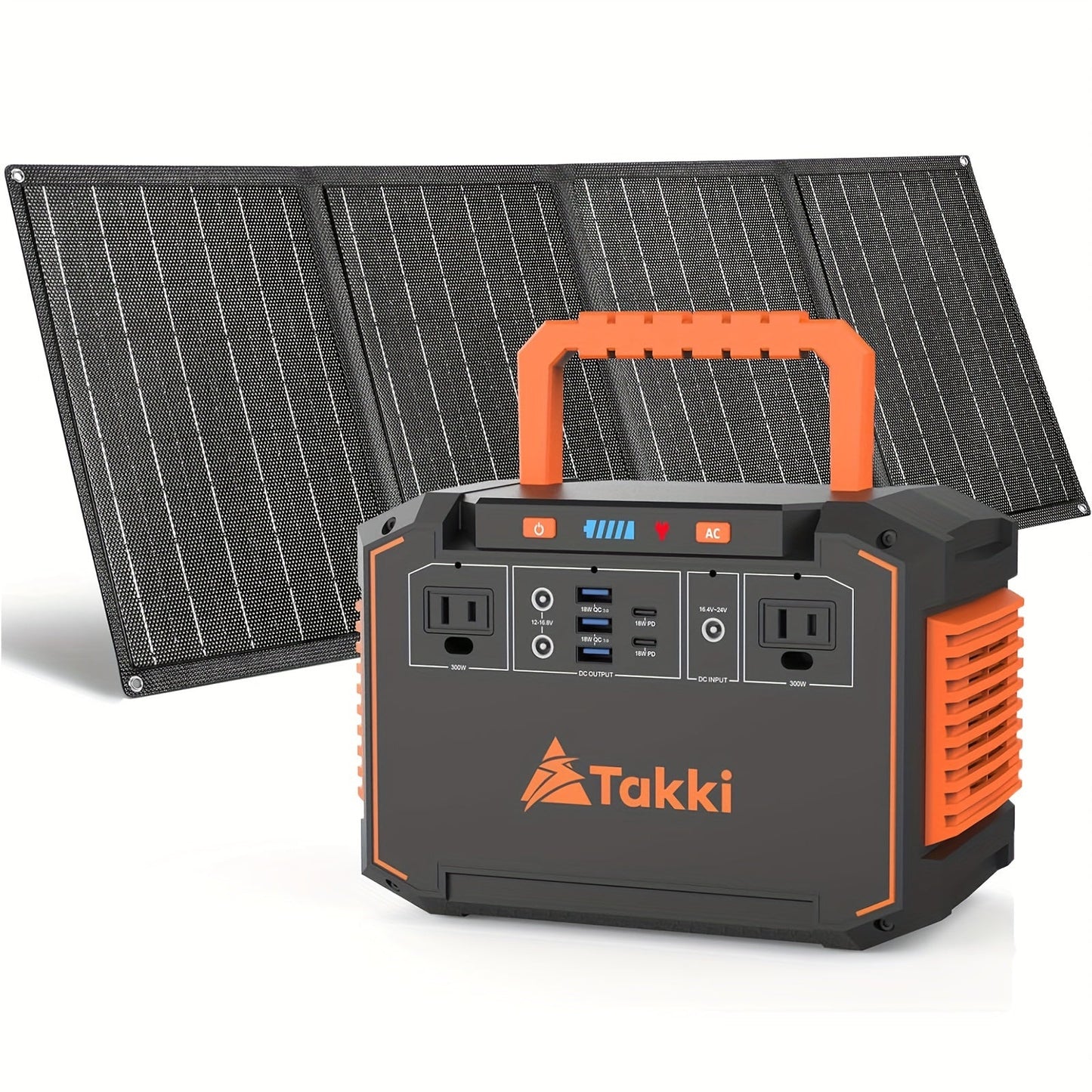 300W Portable Power Station | Solar Generator with Foldable Solar Panel | Camping & Emergency Backup
