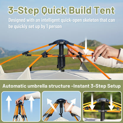 Instant Pop-Up Camping Tent | 1–4 Person | Waterproof | Quick Setup | 3-Season - Niksstuff