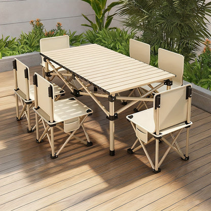 Portable Folding Camping Table | Adjustable Height | Seats 4–6 | Carry Bag Included