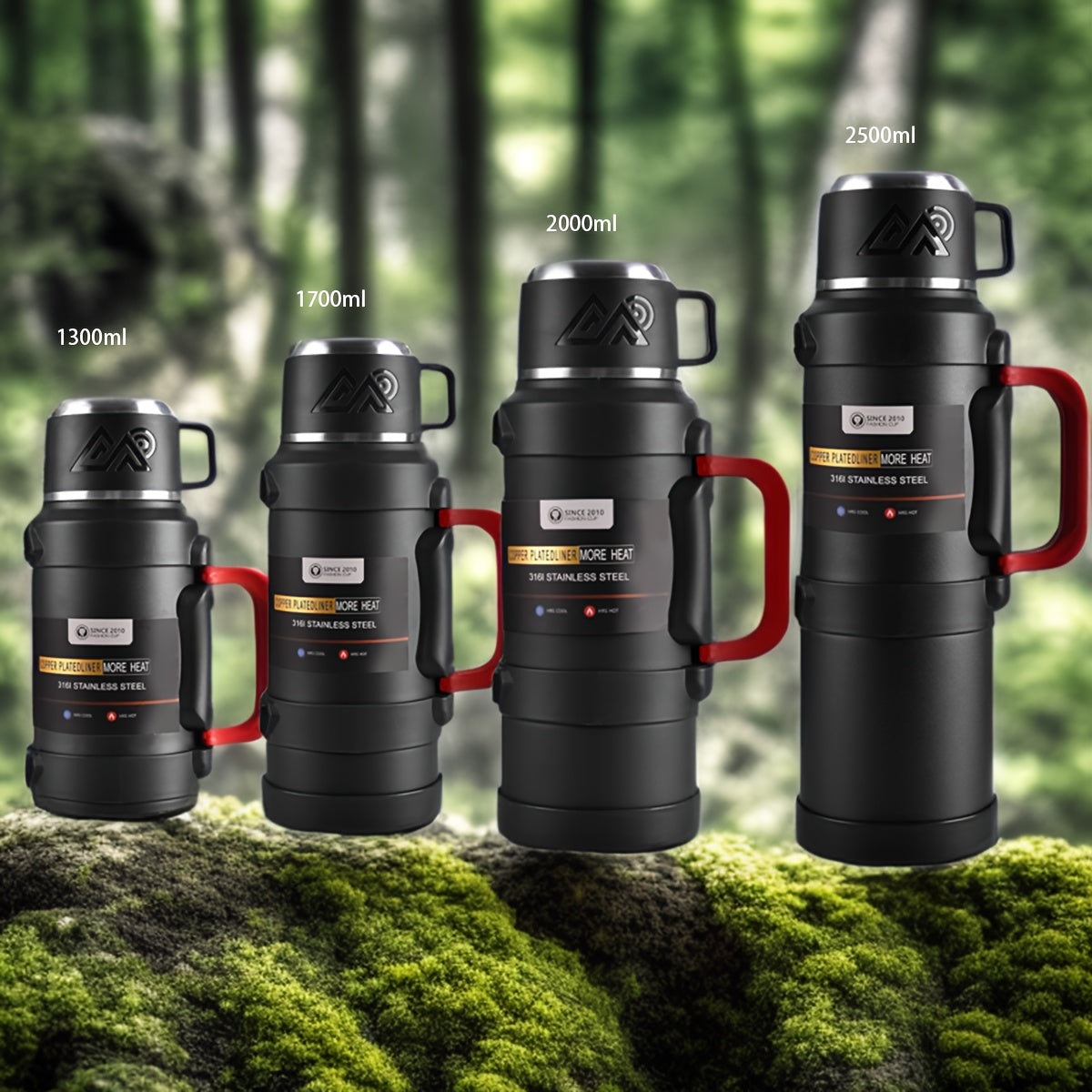 Large Capacity Insulated Water Bottle | 316 Stainless Steel | 1300–2500 ml