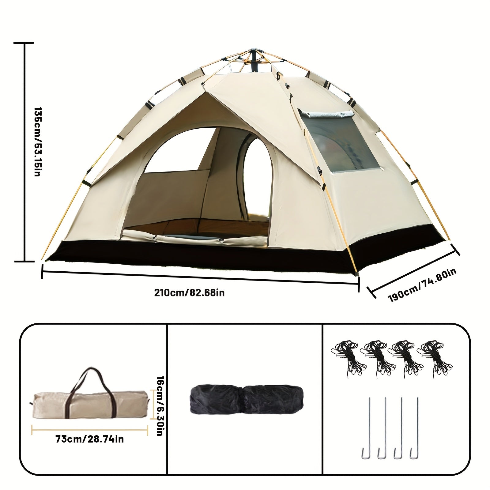 Instant Pop-Up Camping Tent | 1–4 Person | Waterproof | Quick Setup | 3-Season - Niksstuff