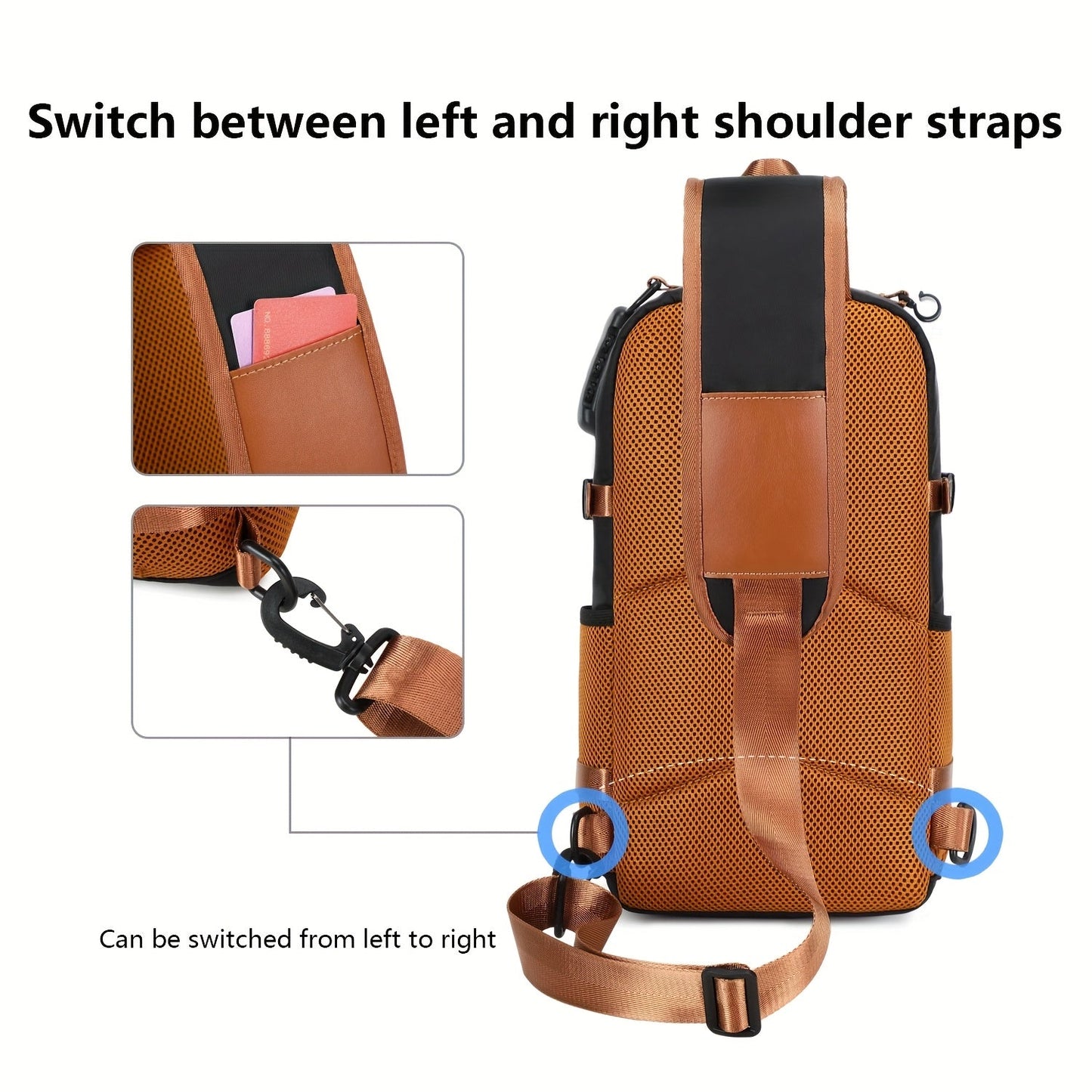 Anti-Theft Sling Bag | Crossbody Chest Backpack | Water-Resistant | 6 Colors | 39 cm