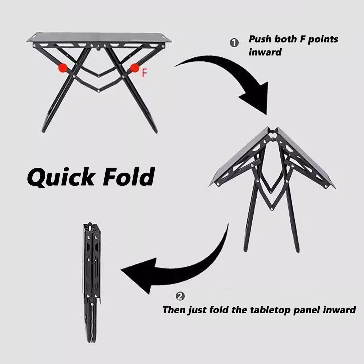 Portable Folding Outdoor Camping Kitchen Table with Grill Tray