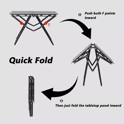 Portable Folding Outdoor Camping Kitchen Table with Grill Tray