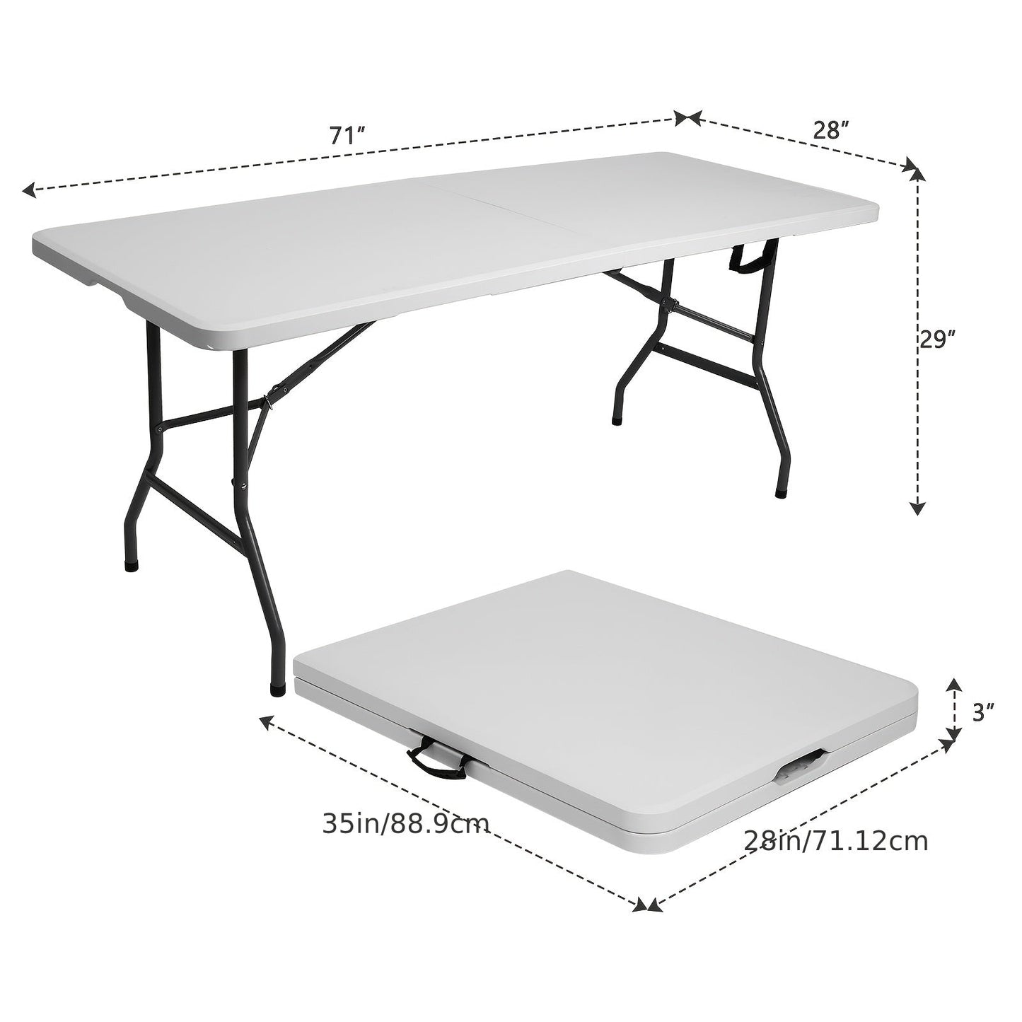 Portable Plastic Folding Table | 2.5, 4, 6 & 8 Foot Sizes | Indoor & Outdoor