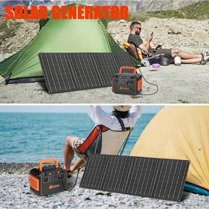 300W Portable Power Station | Solar Generator with Foldable Solar Panel | Camping & Emergency Backup