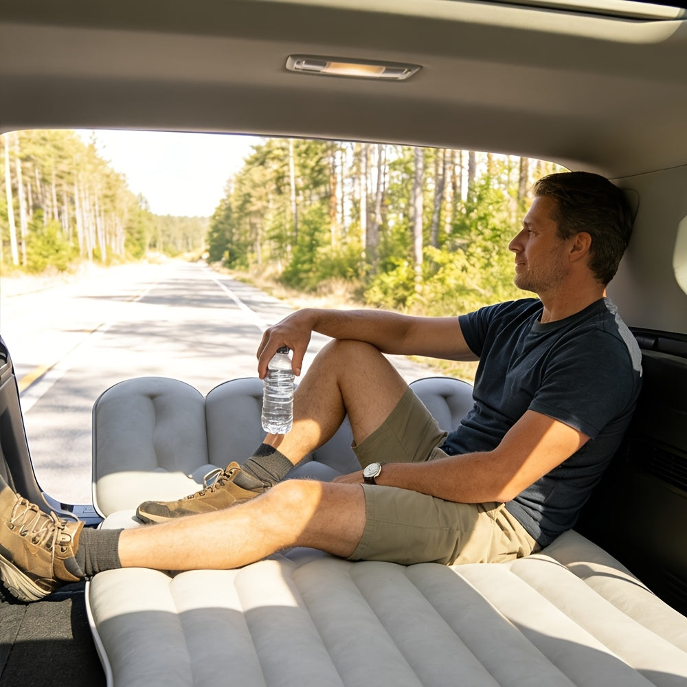 Inflatable Car Backseat Mattress | SUV Air Bed with Pump, Pillows & Storage Bag | Gray or Black