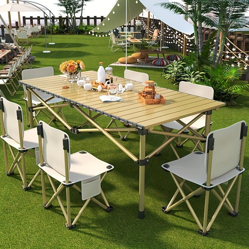 Portable Folding Camping Table | Adjustable Height | Seats 4–6 | Carry Bag Included