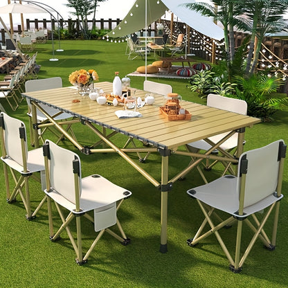Portable Folding Camping Table | Adjustable Height | Seats 4–6 | Carry Bag Included