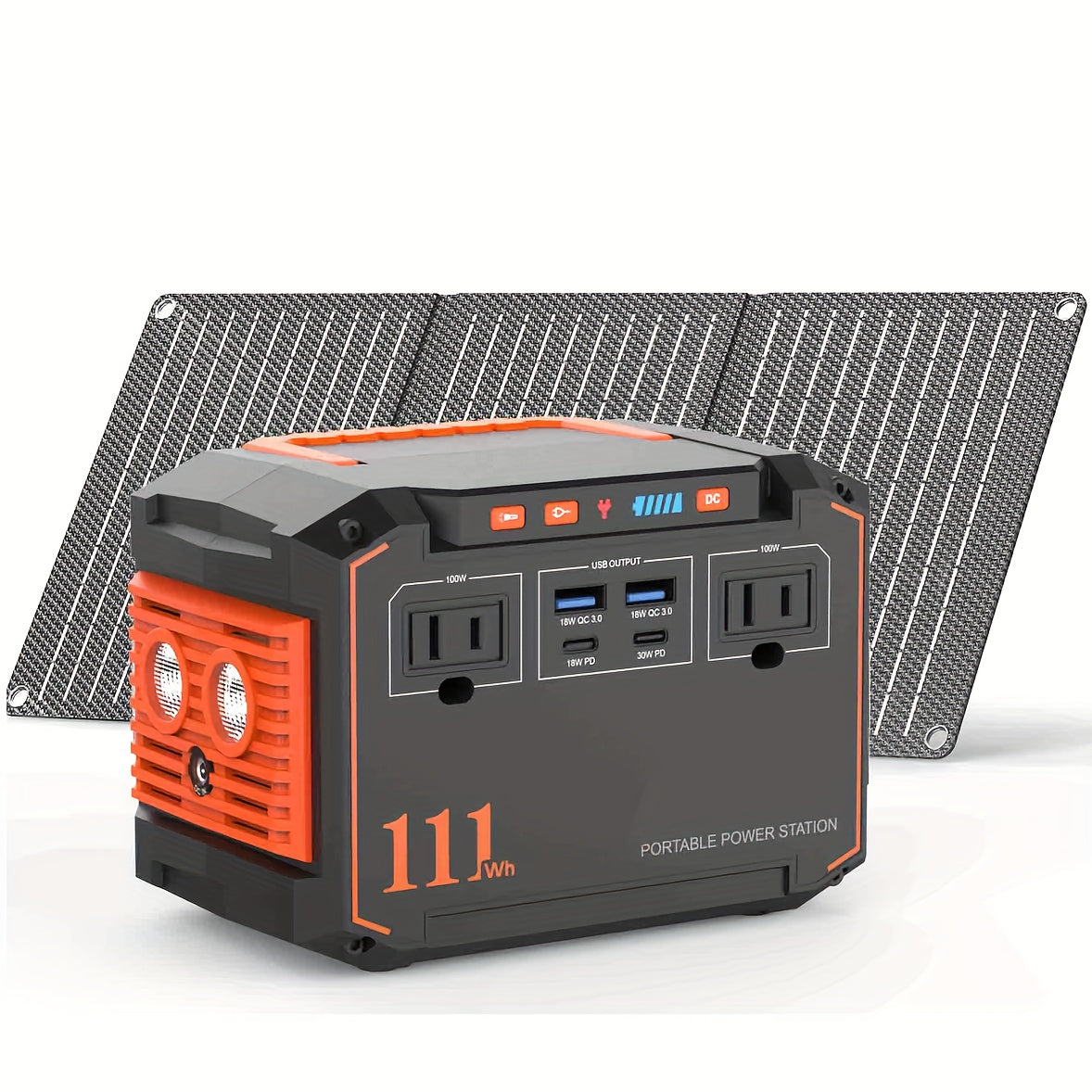 300W Portable Power Station | Solar Generator with Foldable Solar Panel | Camping & Emergency Backup
