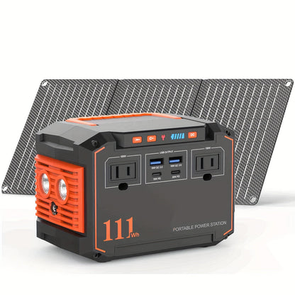300W Portable Power Station | Solar Generator with Foldable Solar Panel | Camping & Emergency Backup