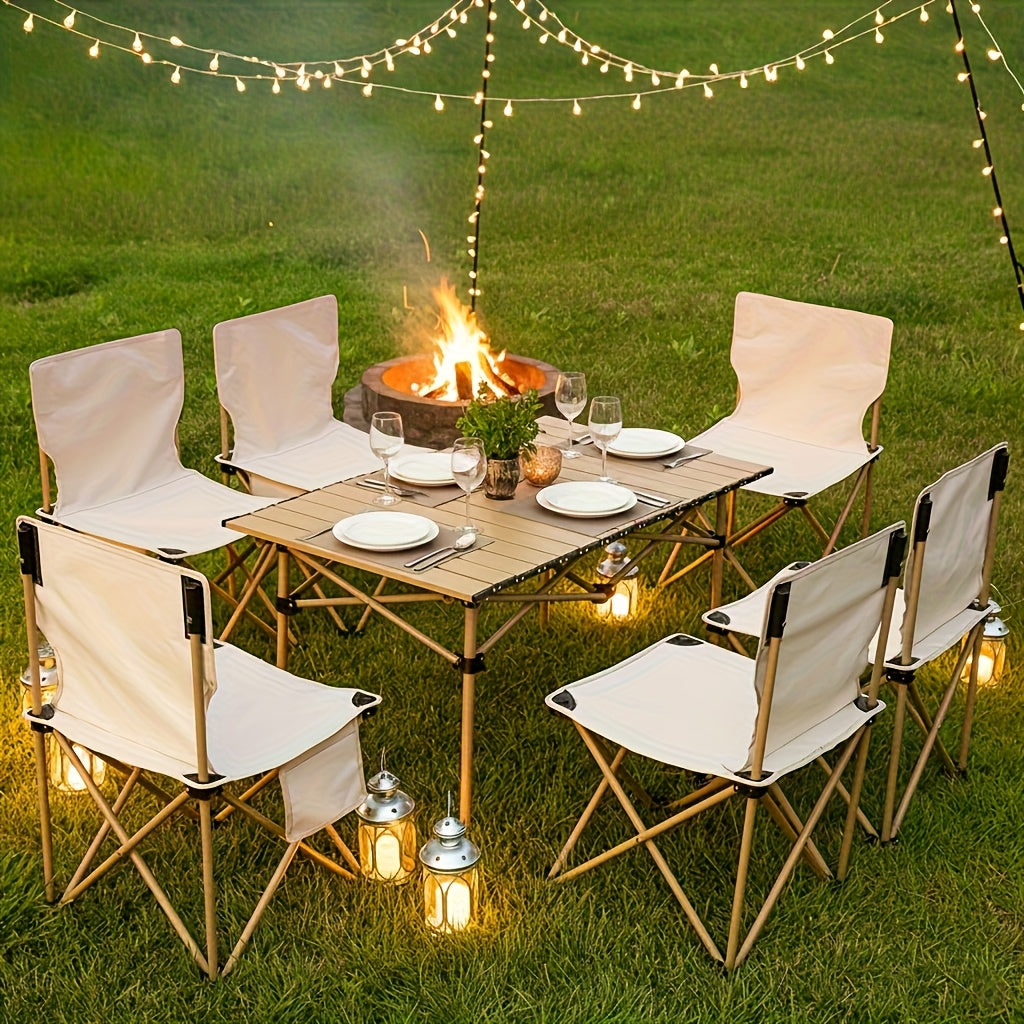 Portable Folding Camping Table | Adjustable Height | Seats 4–6 | Carry Bag Included