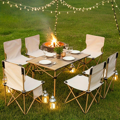Portable Folding Camping Table | Adjustable Height | Seats 4–6 | Carry Bag Included