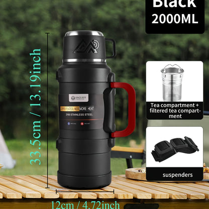 Large Capacity Insulated Water Bottle | 316 Stainless Steel | 1300–2500 ml