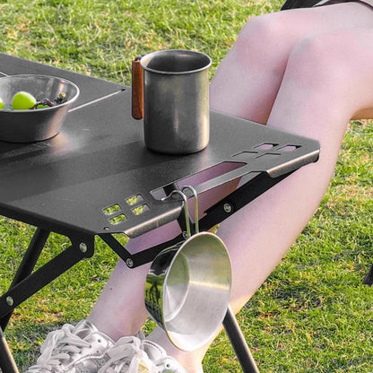 Portable Folding Outdoor Camping Kitchen Table with Grill Tray