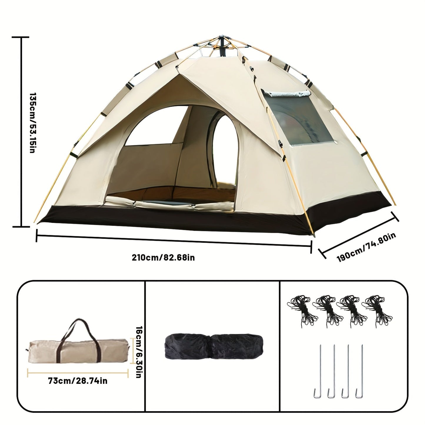 Instant Pop-Up Camping Tent | 1–4 Person | Waterproof | Quick Setup | 3-Season - Niksstuff