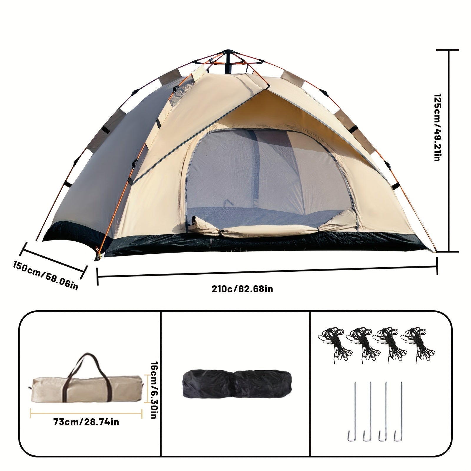 Instant Pop-Up Camping Tent | 1–4 Person | Waterproof | Quick Setup | 3-Season - Niksstuff