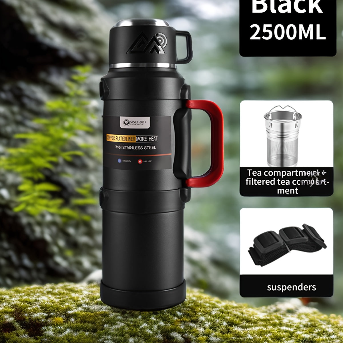 Large Capacity Insulated Water Bottle | 316 Stainless Steel | 1300–2500 ml