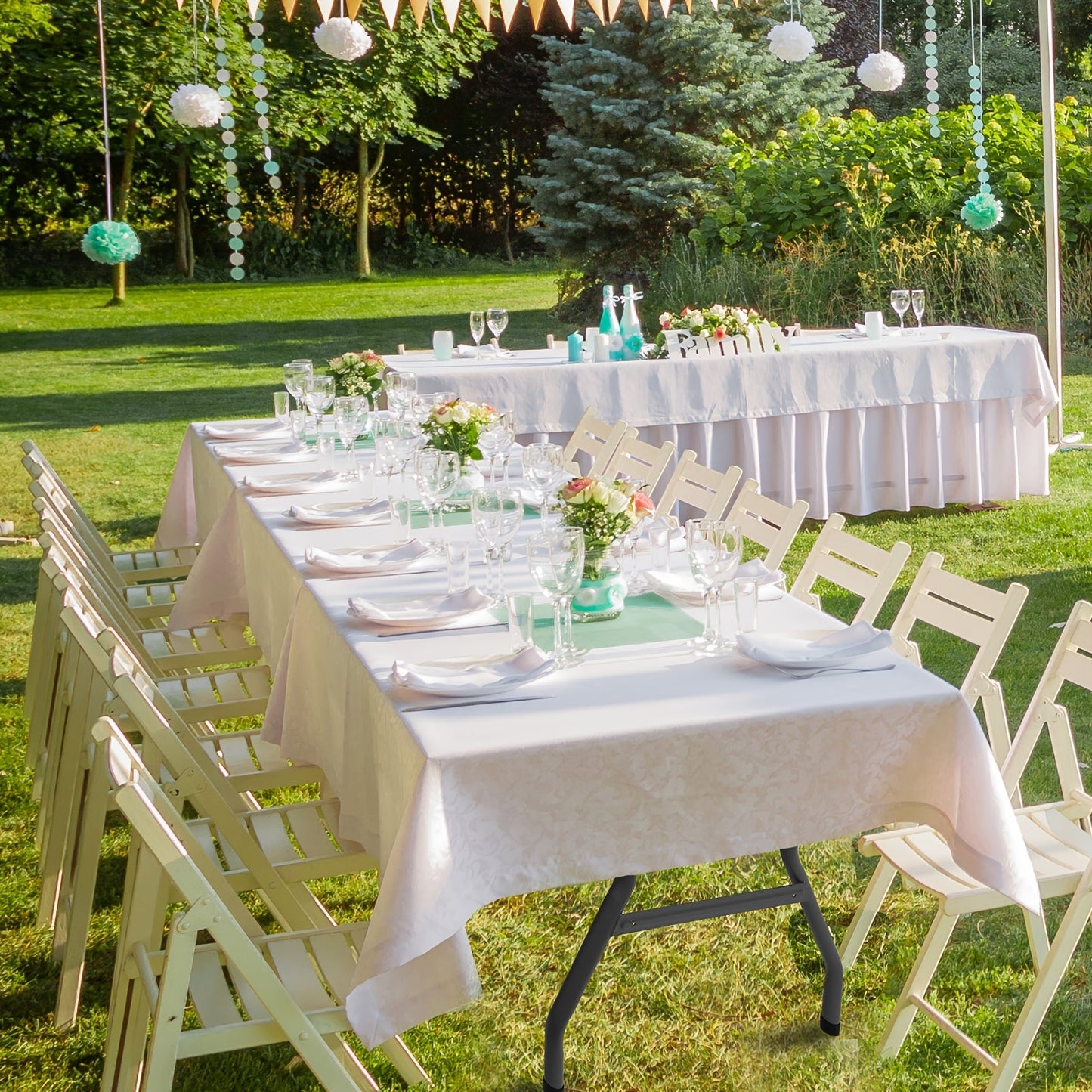 Portable Plastic Folding Table | 2.5, 4, 6 & 8 Foot Sizes | Indoor & Outdoor