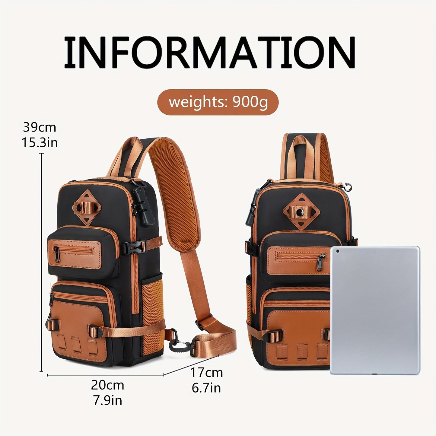 Anti-Theft Sling Bag | Crossbody Chest Backpack | Water-Resistant | 6 Colors | 39 cm