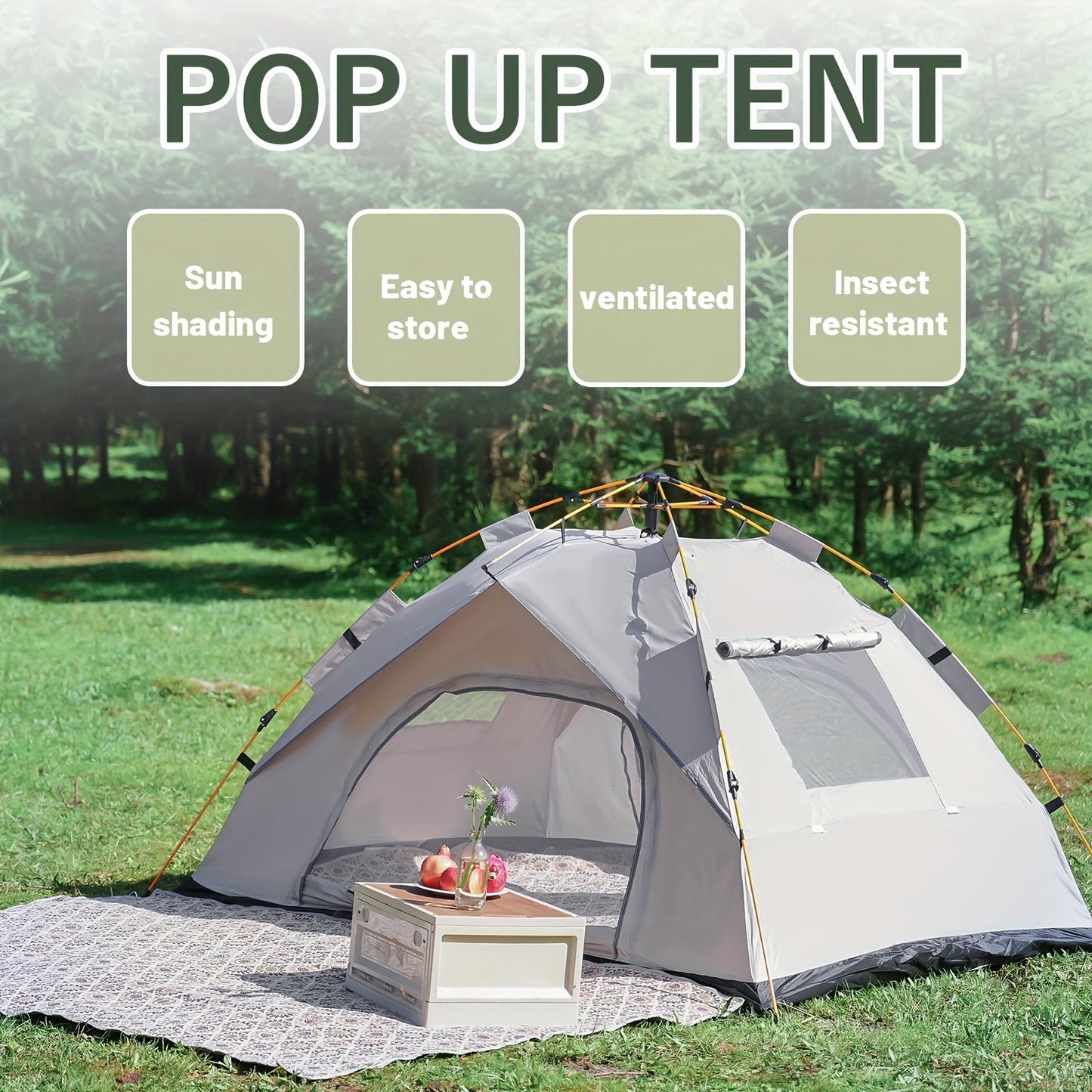Instant Pop-Up Camping Tent | 1–4 Person | Waterproof | Quick Setup | 3-Season - Niksstuff