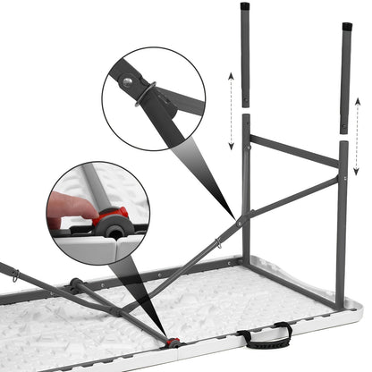 Portable Plastic Folding Table | 2.5, 4, 6 & 8 Foot Sizes | Indoor & Outdoor