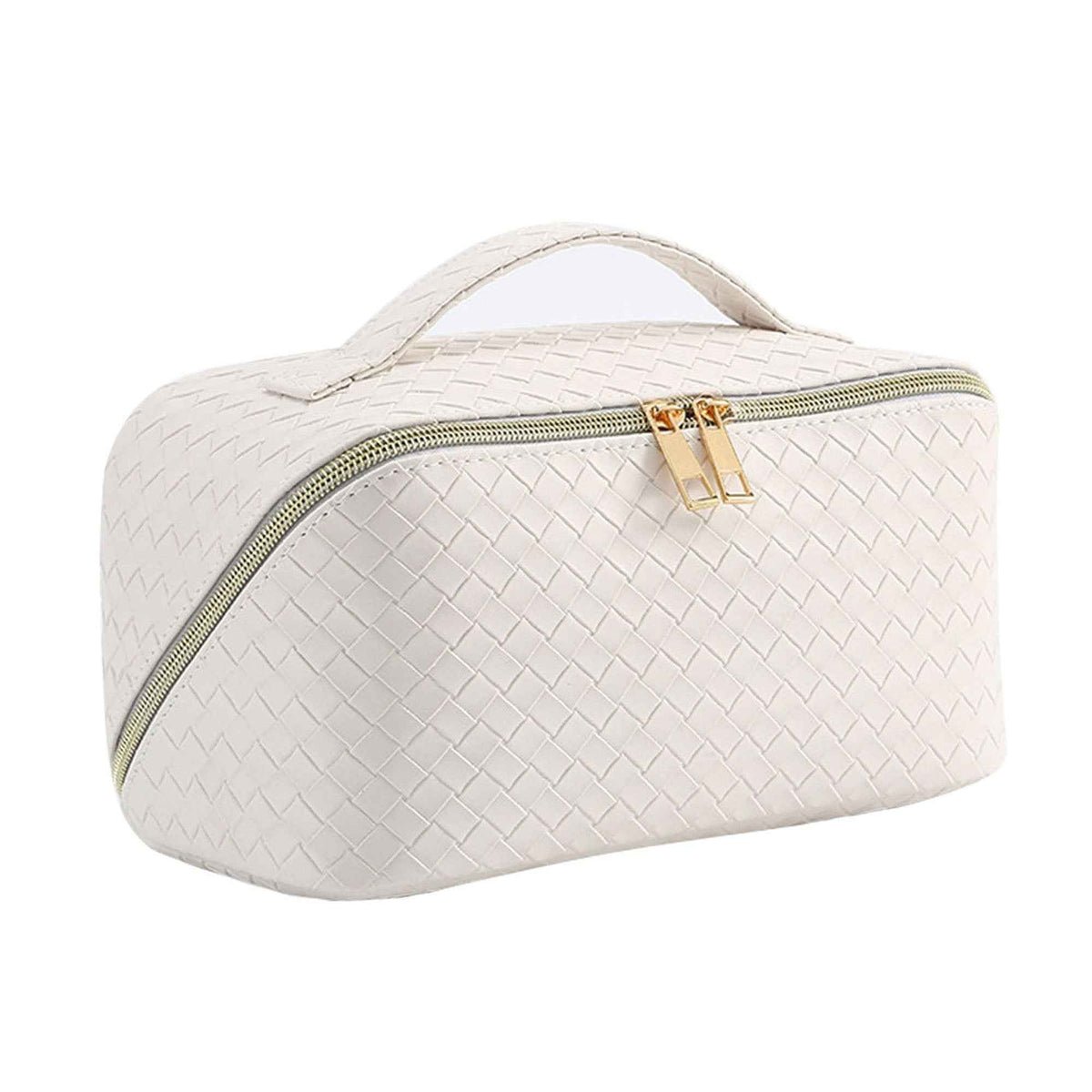 Water-Resistant PU Leather Makeup Bag – Large Capacity Travel Toiletry Pouch