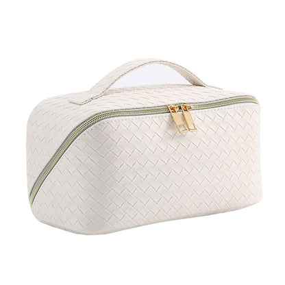 Water-Resistant PU Leather Makeup Bag – Large Capacity Travel Toiletry Pouch