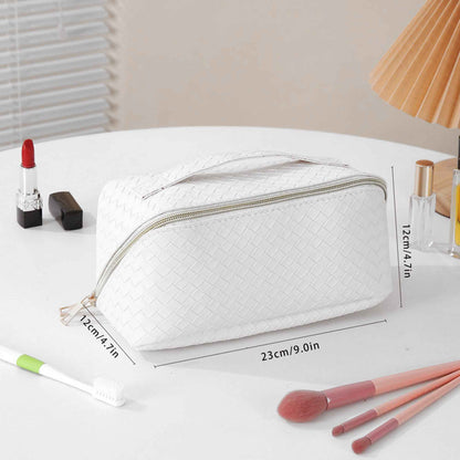 Water-Resistant PU Leather Makeup Bag – Large Capacity Travel Toiletry Pouch
