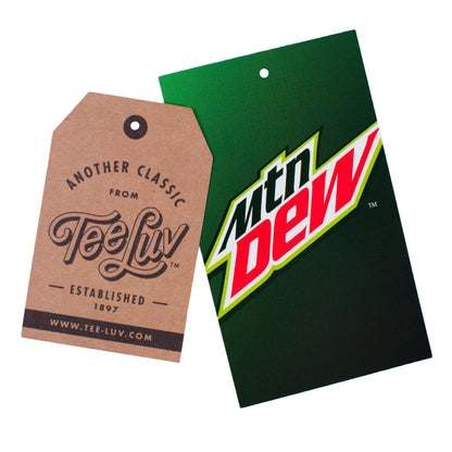 Diet Mountain Dew hang tags with Tee Luv logo and branding