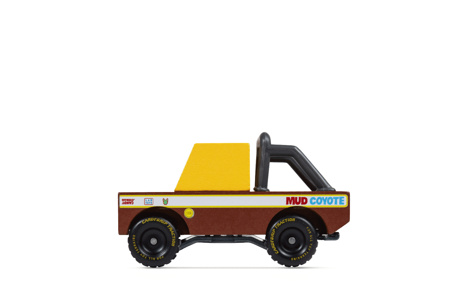 Mud Coyote Off-Road Truck | Candylab CANDYCAR TOONS Toy Car | Wooden & Diecast | Ages 3+ | Collectible - Niksstuff
