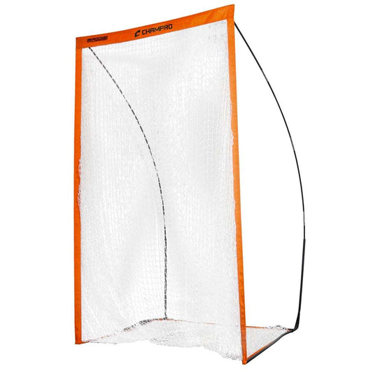 Champro portable football kicking cage with white net and orange frame