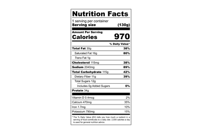 Foundation Outdoors Beef and Pork Freeze Dried Lasagna Meal