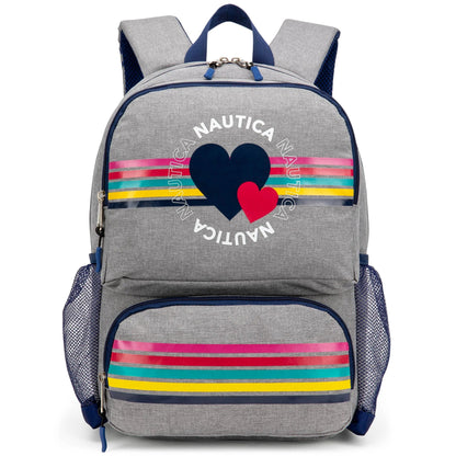 Nautica Kids Hearts Backpack | 16" | Water-Resistant | 14L | School Bag