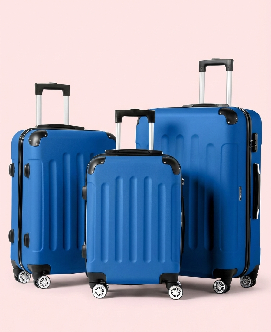 3-Piece Hard Shell Luggage Set | 20"/24"/28" | 360° Spinner Wheels | TSA Lock | 9 Colors - Niksstuff