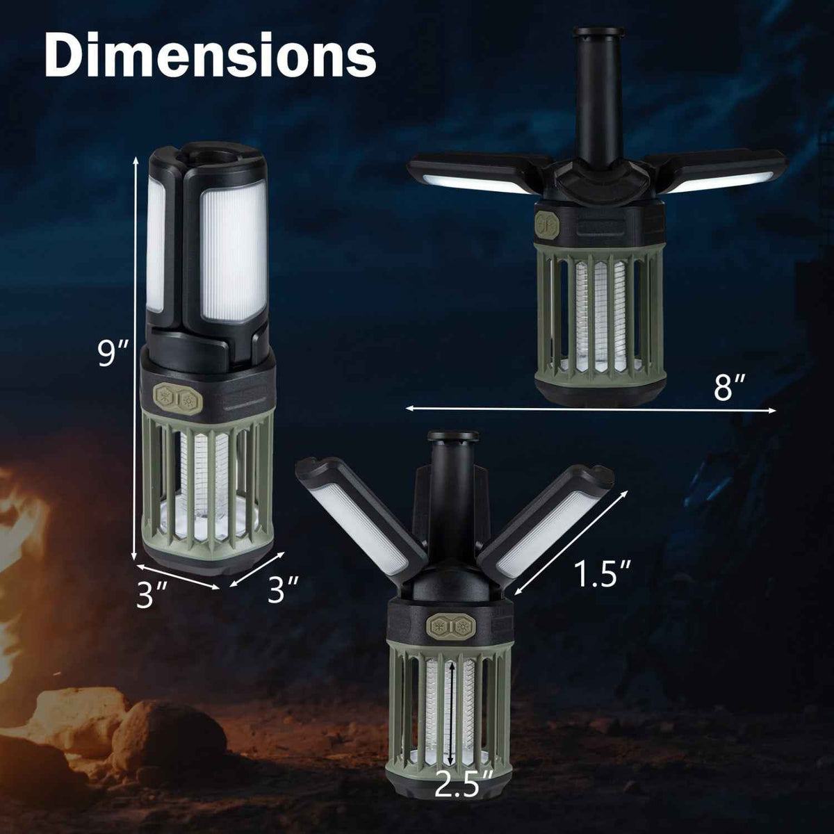 Outdoor Bug Zapper with Foldable Camping Lantern USB