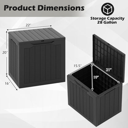 25 Gallon Outdoor Deck Box with Lockable Lid & Wicker Texture