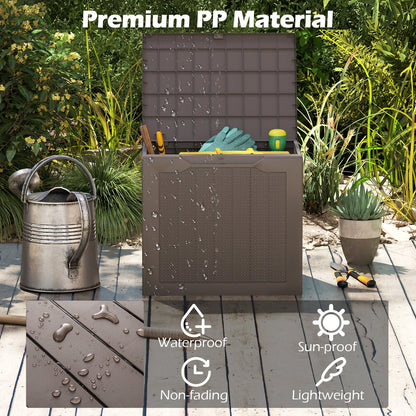 25 Gallon Outdoor Deck Box with Lockable Lid & Wicker Texture