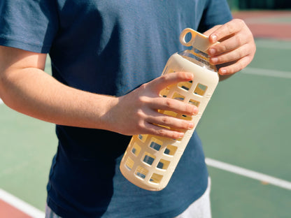 Purifyou Borosilicate Glass Water Bottle with Silicone Sleeve