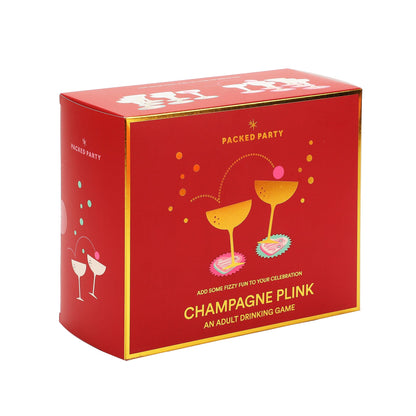 Champagne Plink Party Game Set – 12 Coupes, 12 Coasters & 2 Pink Pong Balls | Bridal & NYE