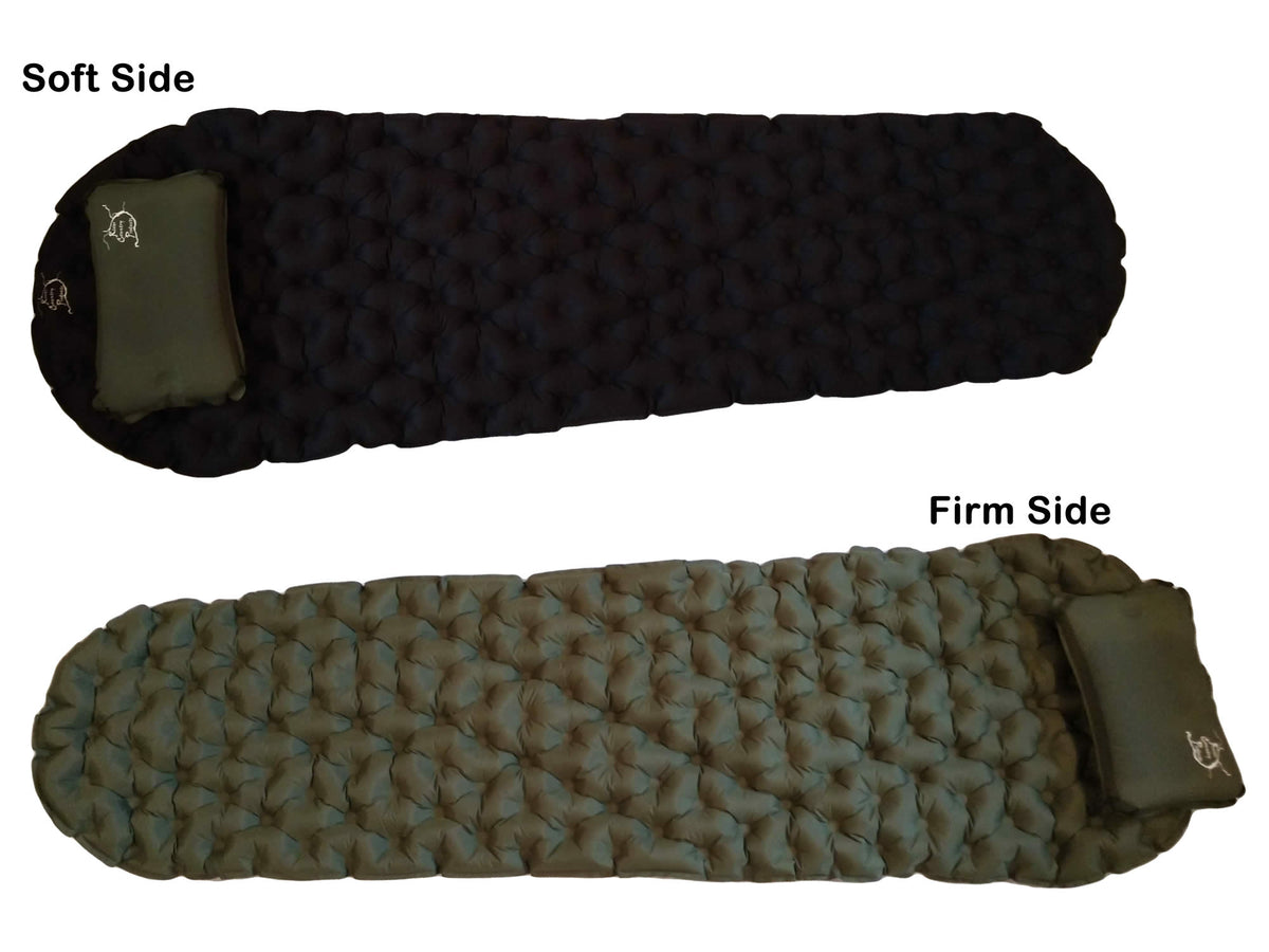 River Country Gear Sleeping Bag, Pad & Pillow Combo Set – R-4.5 Insulated Pad, 40°F Rated Bag