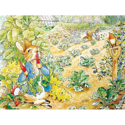 Peter Rabbit's Garden Snack Jigsaw Puzzle | 500 Pieces | 24"x18" | Beatrix Potter Art | Made in USA - Niksstuff