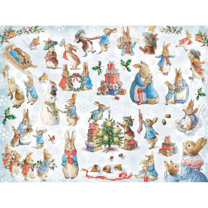 Peter Rabbit's Winter Memories Jigsaw Puzzle | 500 Pieces | 24"x18" | Beatrix Potter Art | Made in USA - Niksstuff