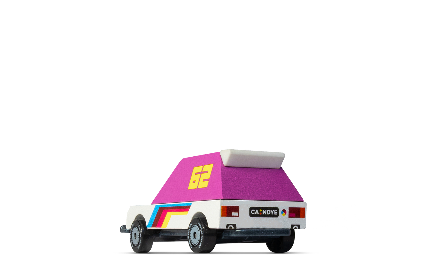Pink Racer 62 | Candylab CANDYCAR TOONS Toy Car | Wooden & Diecast | Ages 3+ | Collectible - Niksstuff